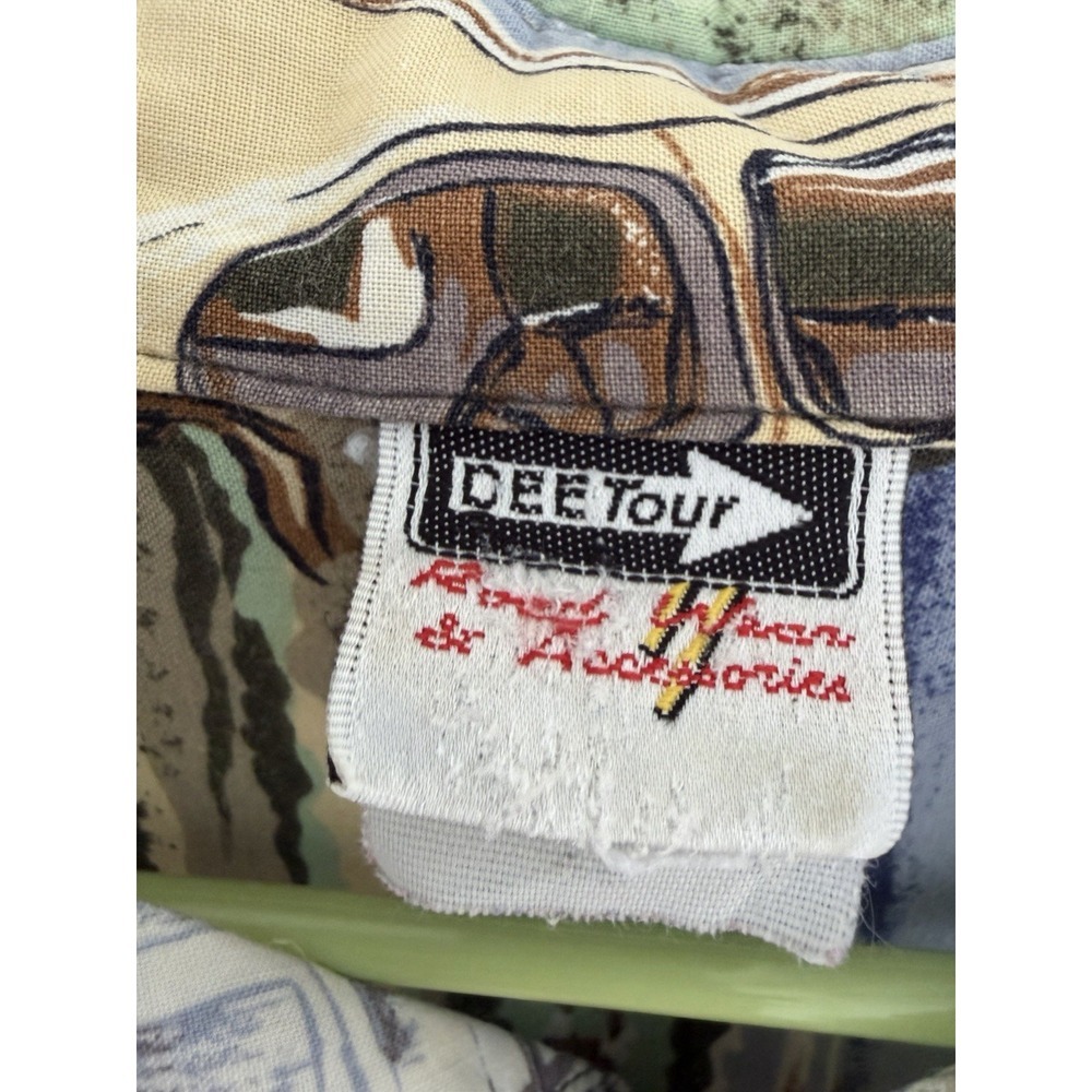 DEETour VW Beetle Hawaiian Shirt Mens Large Volkswagen Cars Aloha Novelty Blue - Picture 6 of 7